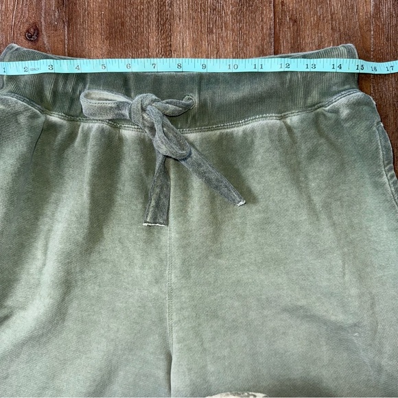 Anthropologie Saturday Sunday Green Ombre Cropped Wide Leg Sweat pant S - Picture 4 of 13